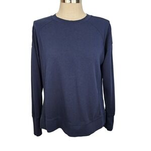 Sweaty Betty After Class Longline Navy Blue Pullover‎ Sweatshirt Long Sleeve M